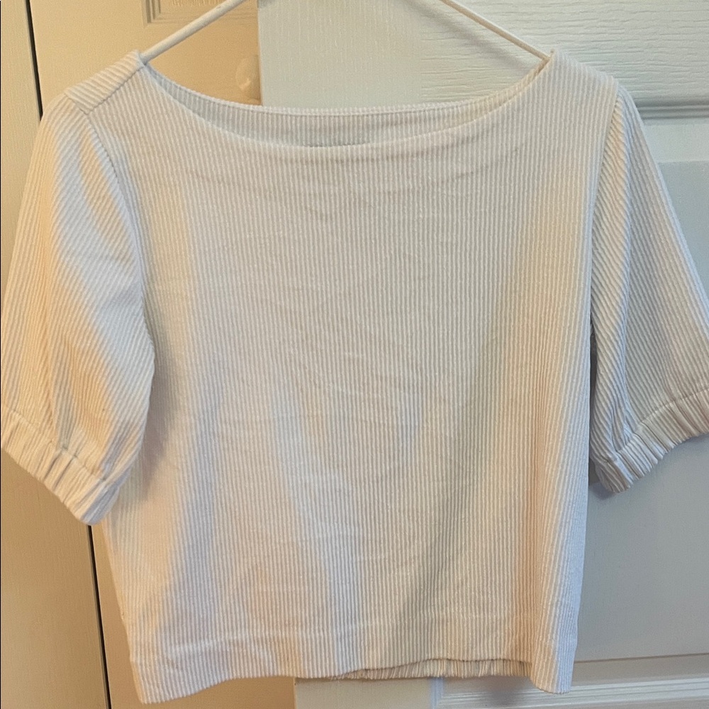 JCrew seersucker knit top